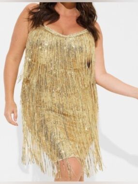 Torrid Fiesti Boho sequin fringe dress